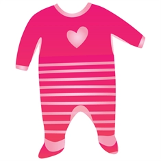 Baby Shower Pink Baby Suit Transparent Sticker